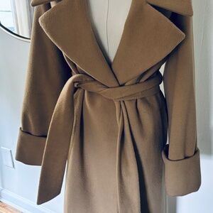 ASOS Design Oversized Belted Boyfriend Coat Camel